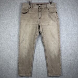Alberto Jeans Mens 34x29 Brown Denim Modern Fit Handcrafted Pants OEKO-TEX